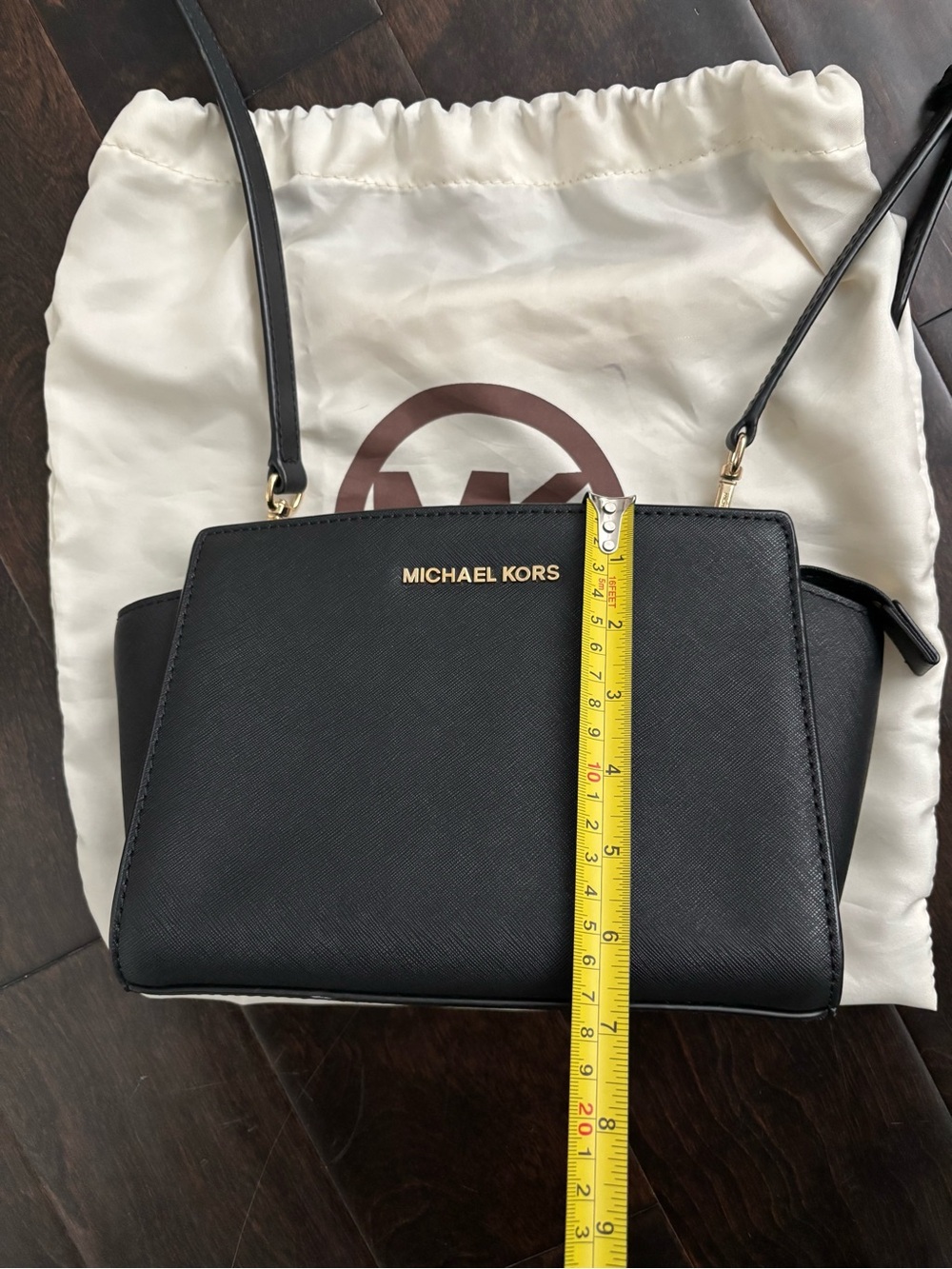 Michael Kors Black Saffiano Crossbody with Gold Hardware - Picture 15 of 16